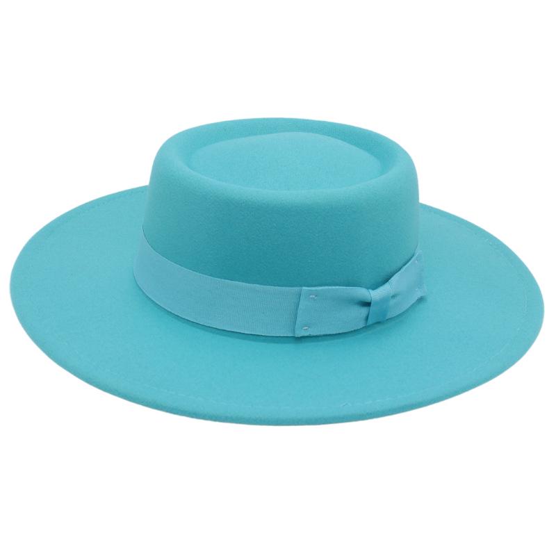 Koreanische Kaschmir Schleife Kuppelhut – Stilvolles Wollfilz-Accessoire mit breiter Krempe