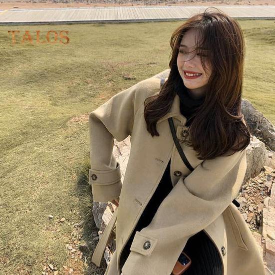 Podzim Zima Dámská bunda s páskem Silný volný límec na dojíždění OL Bunda pro dojíždění Jednořadá Středně dlouhá Korejský kabát Svrchní oděv pro