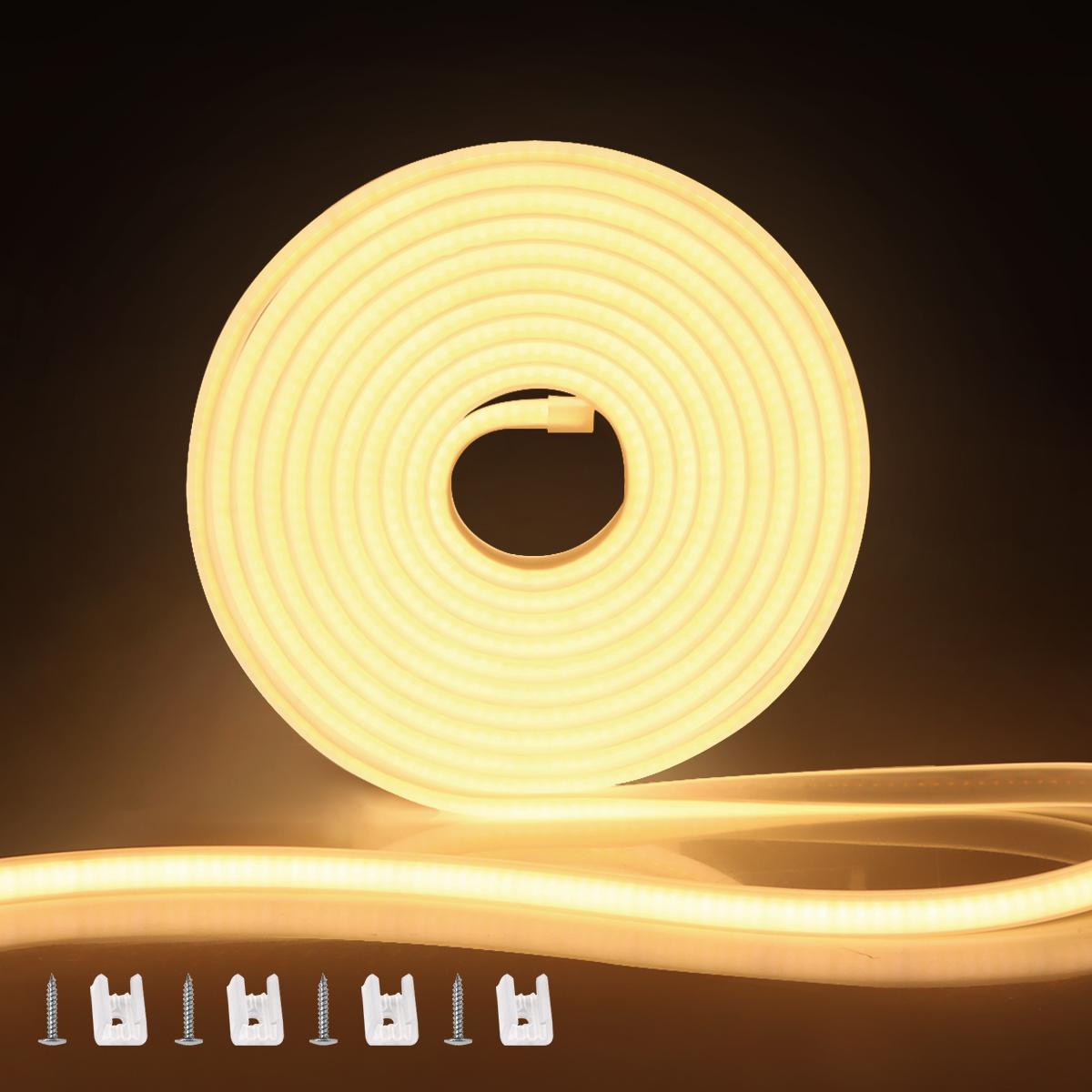 

220 В 1 м-20 м Неоновая светодиодная лента IP65 Водонепроницаемая Светодиодная лента для внутреннего и наружного использования с вилкой европейского стандарта Гибкая неоновая световая лента для комнаты, кухни, DIY-декора 15M