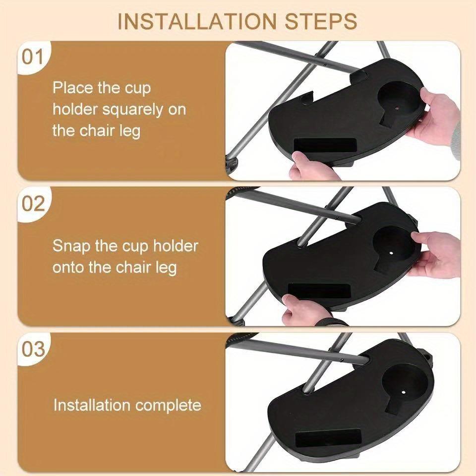 2pcs Outdoor Cup Holder w/Phone Slot - Fits Zero Gravity Chairs, Beach Recliners, BBQ & Camping Gear