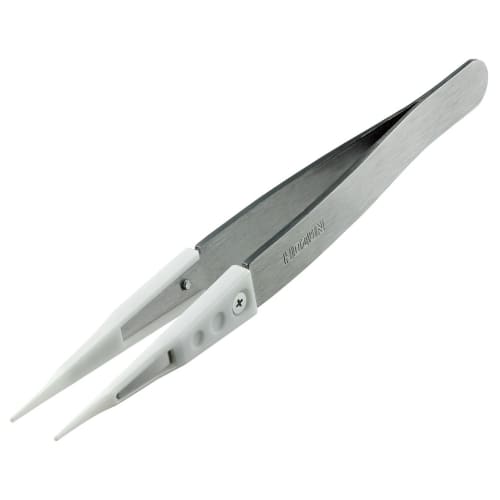HOZAN Ceramic Tweezers, Total Length 127mm, Opening Width 10mm, Tip Width 0.8mm, P-646-C