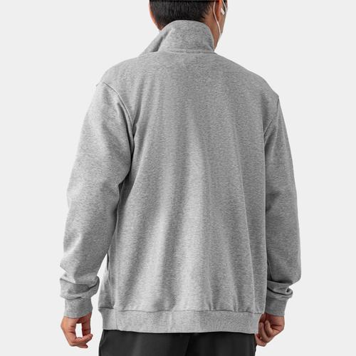 adidas men's solid color stand-up collar zip-up casual long-sleeve jacket, gray