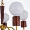 Chende Pendant Light Chandelier Retro Wood Brass LED Compatible 5 Lights Nordic Interior Ceiling Light Fixture Stylish Classic Antique Dining Room