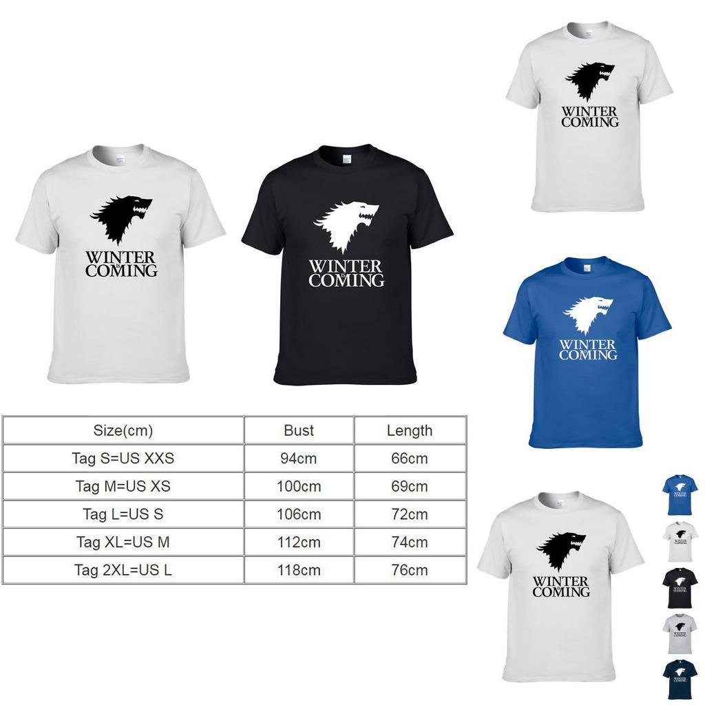 Game Of Thrones Ice Wolf Men Unisex Short Sleeve Casual T Shirt For All Seasons