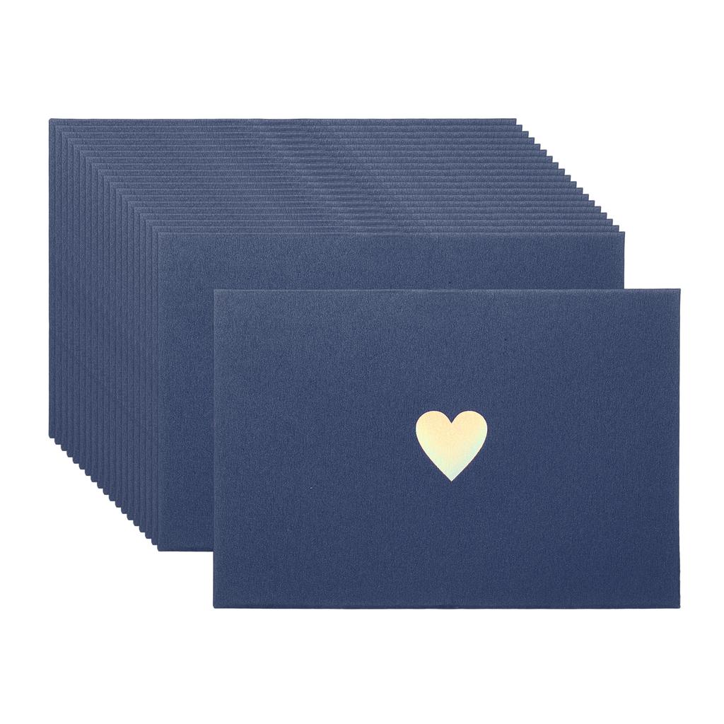 20Pcs/Set Mini Card Envelopes Pearlescent Paper Envelopes Business Greeting Cards Holder with Heart Pattern for Birthday Wedding