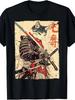 Samurai Cat Warrior Graphic T-Shirt Ukiyo Ink Japanese Art Tee