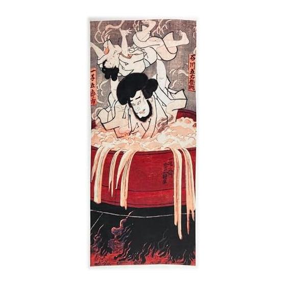 Utagawa Kuniyoshi Ishikawa Goemon Ukiyo-e Tenugui Towel - Approx. 77cm x 35cm, Made in Japan, Cool, Stylish, Scary, Onsen, Sauna, Bath, Goemon