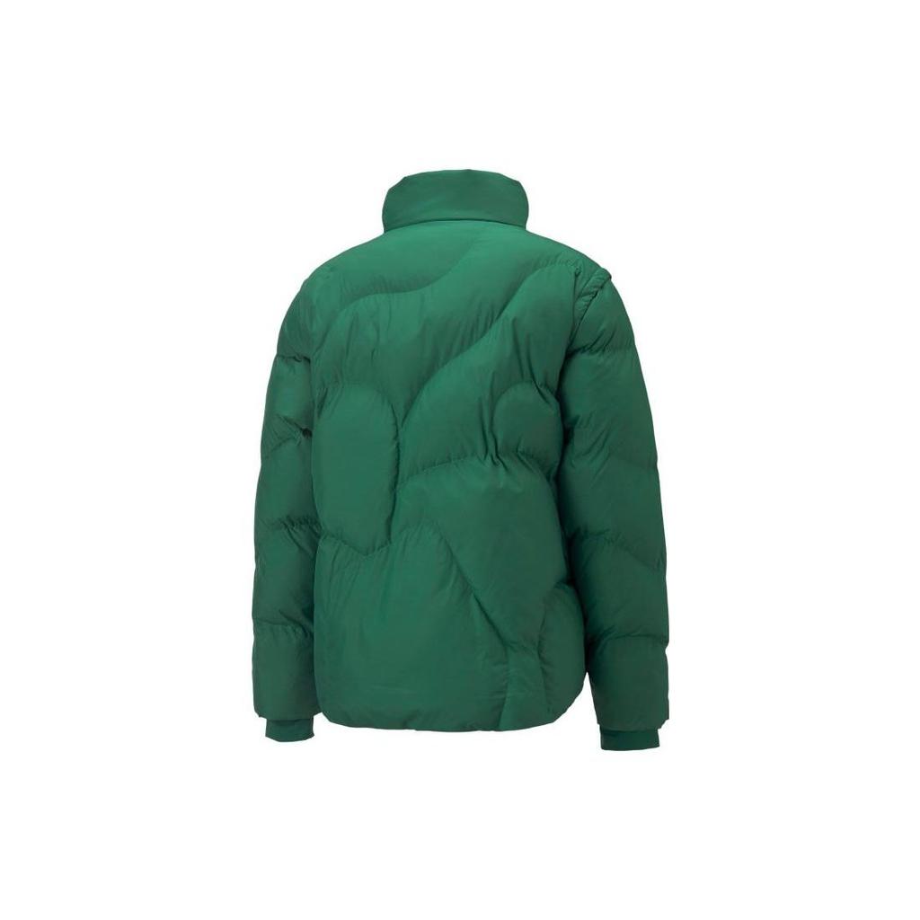 Puma X P.A.M. Samarbeid Pufferjakke Ensfarget Glidelås Ståkrage Bomullsjakke Unisex Jakke Grønn 536008-84