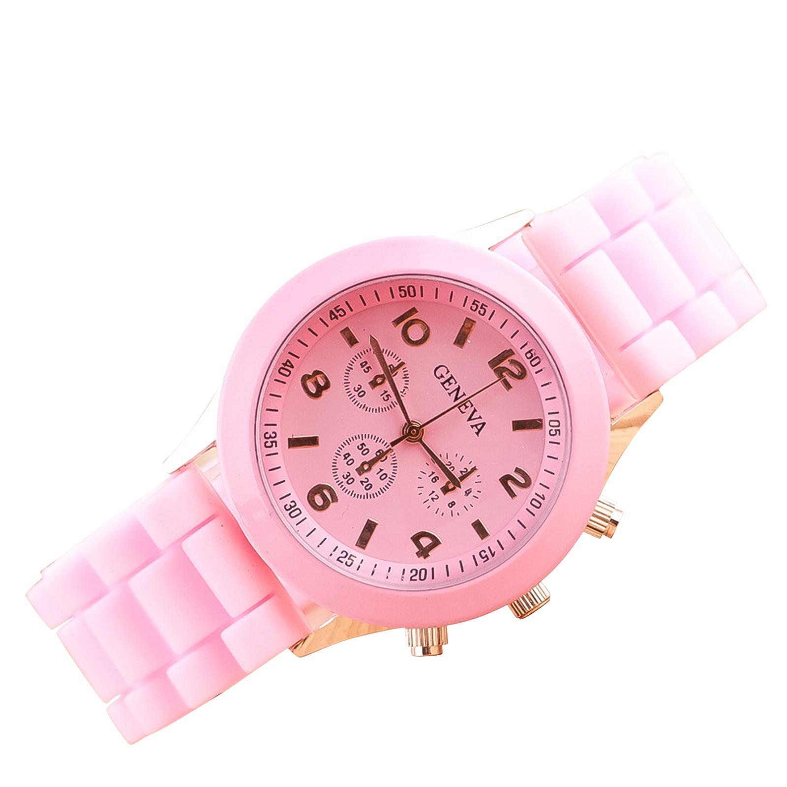 

Мужские и женские часы Женские водонепроницаемые часы Украшения для кварцевых часов розовый