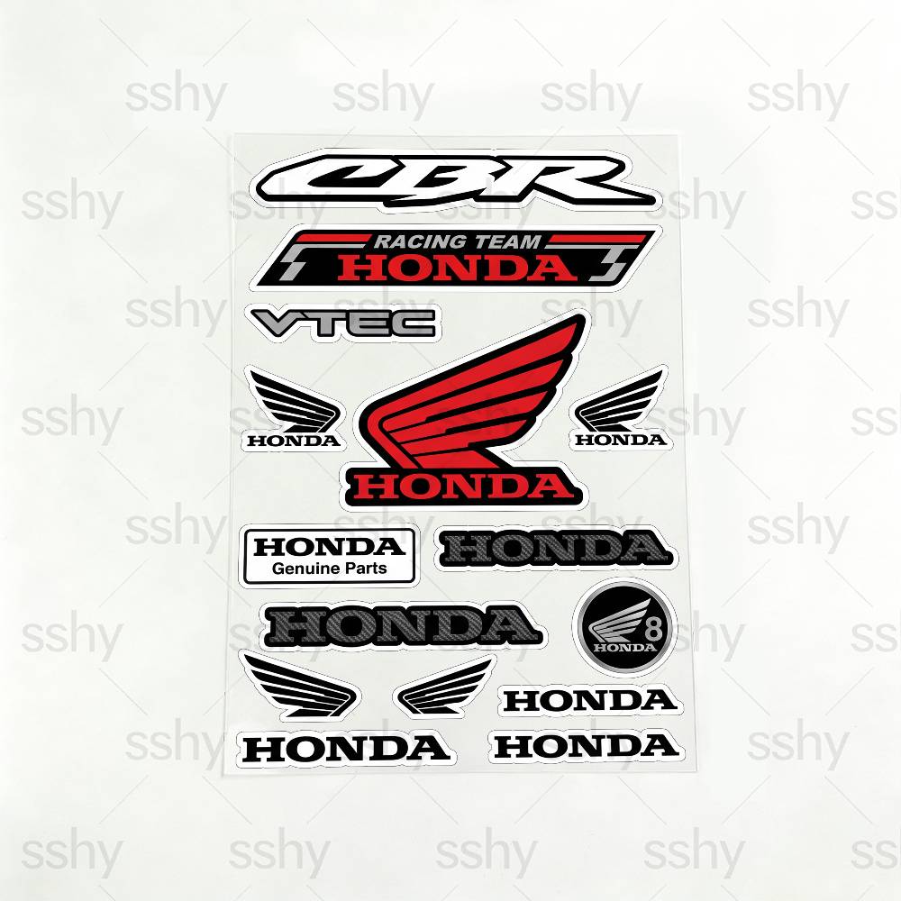 FOR HONDA RACING Fashion Universal Scratch Resist Reflective Waterproof Stickers For Auto Motorcycle Helmet Mug Refrigerator 30x40cm
