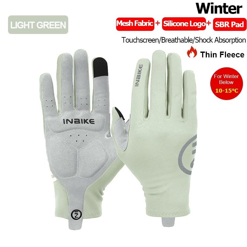 INBIKE 2024 Cycling Gloves Gel Padded for Men Autumn Winter Fleece Road Bike Gloves MTB Full Finger Touchscreen Bike Accessories 6