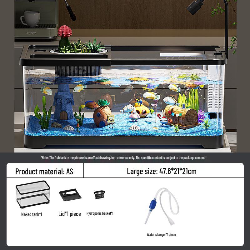 Acuario de Peces Betta de Alta Definición con Filtro y Oxigenador Integrados para Decoración de Sala de Estar