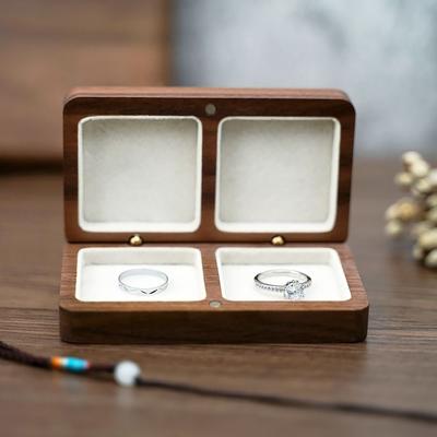 Holz Paar Ringbox Große Kapazität Schmuckorganisator Ringträgerbox Ausstellungsständer Doppelplatz Ringe Geschenkbox