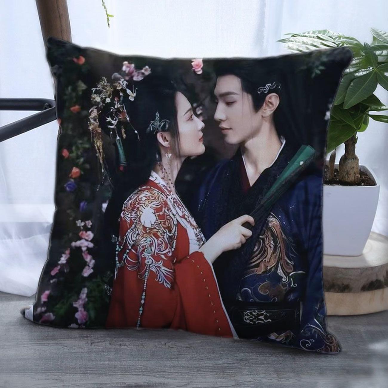 

Chen Zheyuan Li Qin Poster Double-side Printed Pillowcase TV Fated Hearts Feng Suige Drama Stills Home Decor Cushion Cover 16x16Inch
