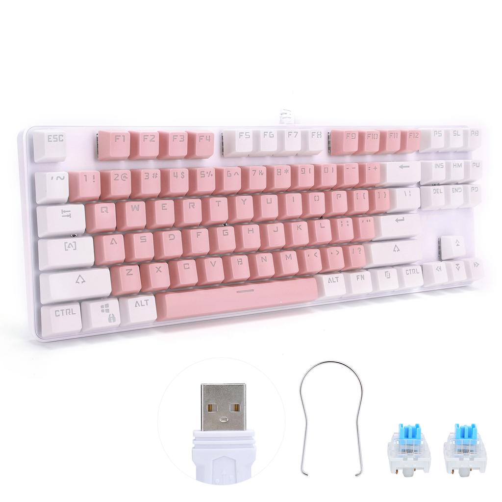 Keyboard Mechanical Gaming 87 Key Mixed Light Computer Supplies for Desktop Laptop 919