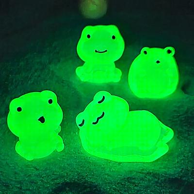 Cute Mini Luminous Frog Micro Landscape Decoration Cartoon Miniature Frog Figurines Diy Home Desktop Small Ornament Gifts