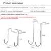 304 Stainless Steel Hook Free Punching Double S-Shape Hook Kitchen Bathroom Cabinet Door Back Type Coat Towel Storage Hanger