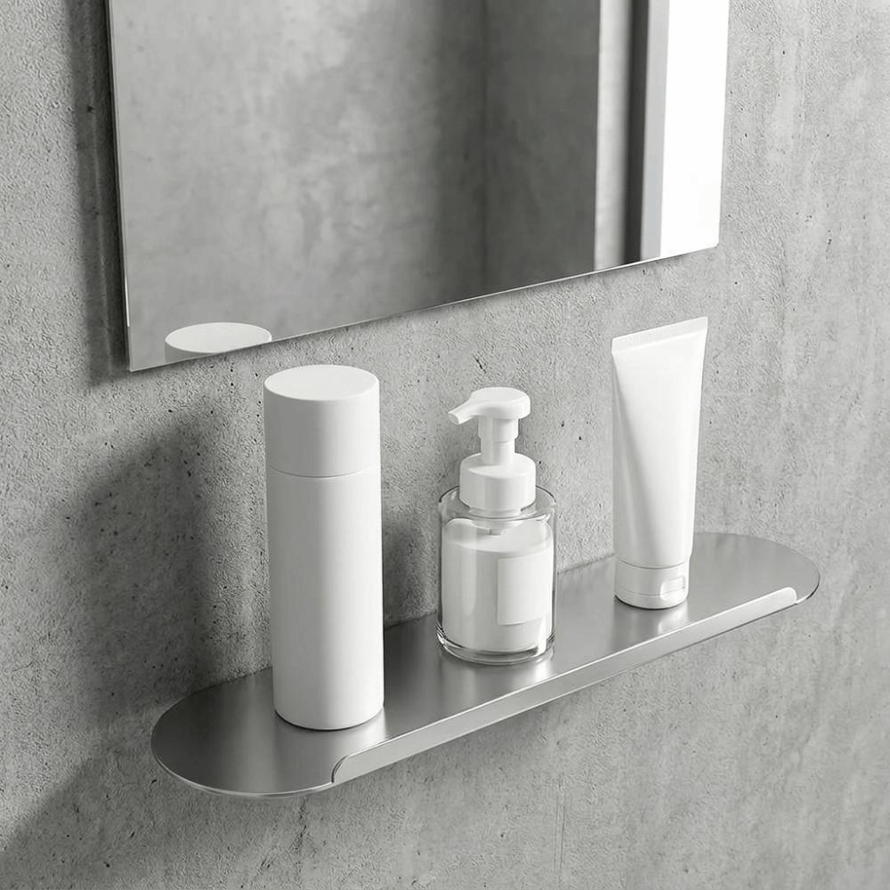 Wall Mounted Wall Floating Shelf Rectangular Spice Rack Bathroom Storage Rack for Living Room