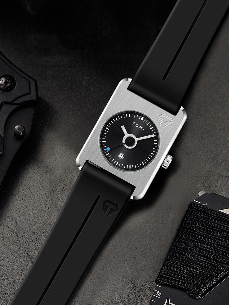 TOMI Square Calendar Watch - Korean Style Student Strap Watch