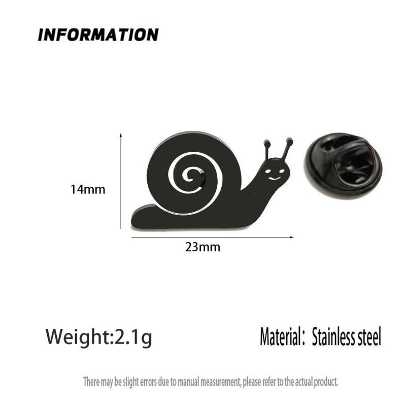 Cartoon Snail Gold Brooch Flat Cut Badge Daily Wear Men's Suit Shirt Accessories