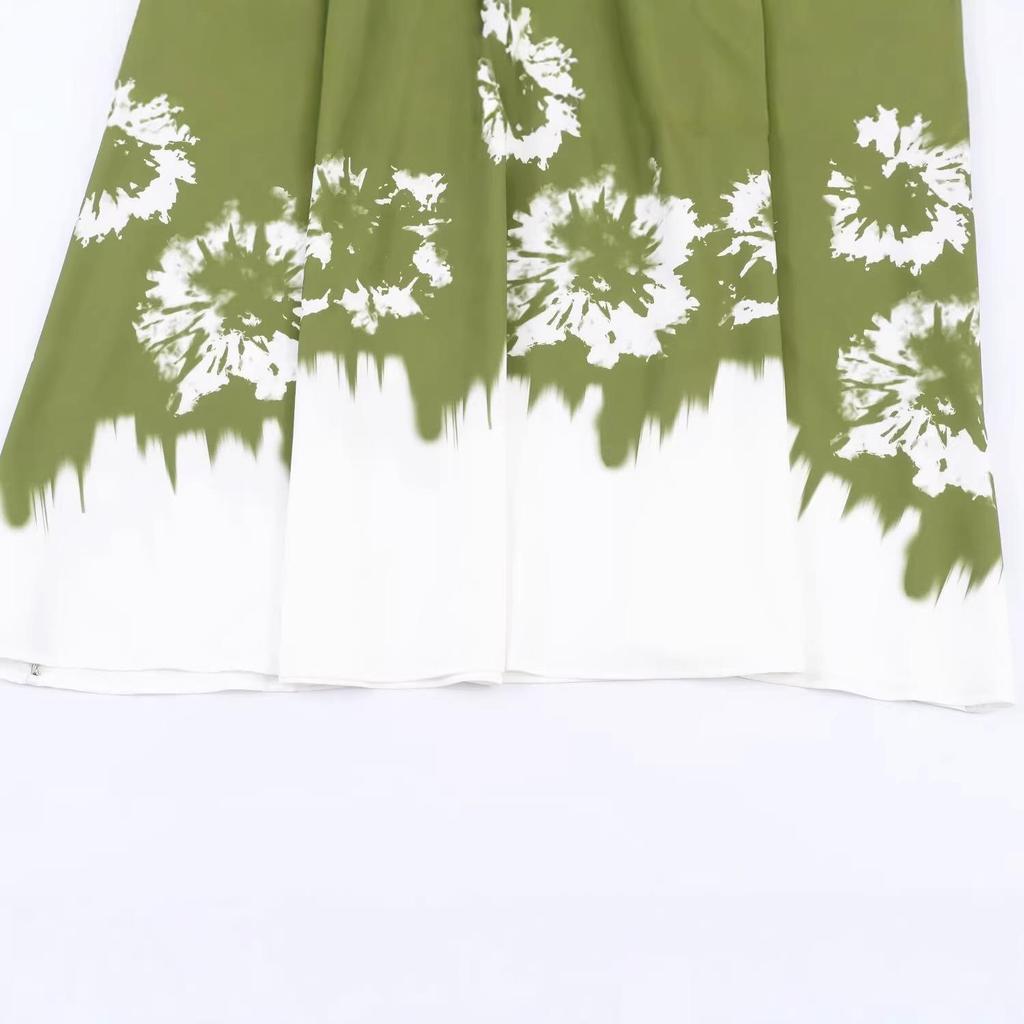 Europäisches Frühlings-Schmal geschnittenes langes Kleid mit Gürtel, Revers, Aufdruck und Patchwork