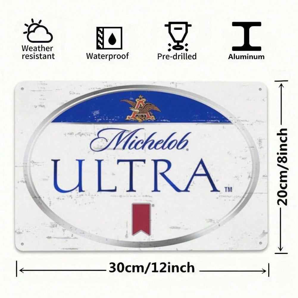 

Michelob ULTRA Beer Tin Sign Wall Decor Metal Plaque for Home Bar Kitchen 20x30 разноцветный