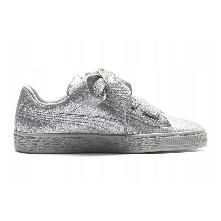 Puma Basket Heart Low Top Kids Sneakers Kids Sneakers Silver 367630-03