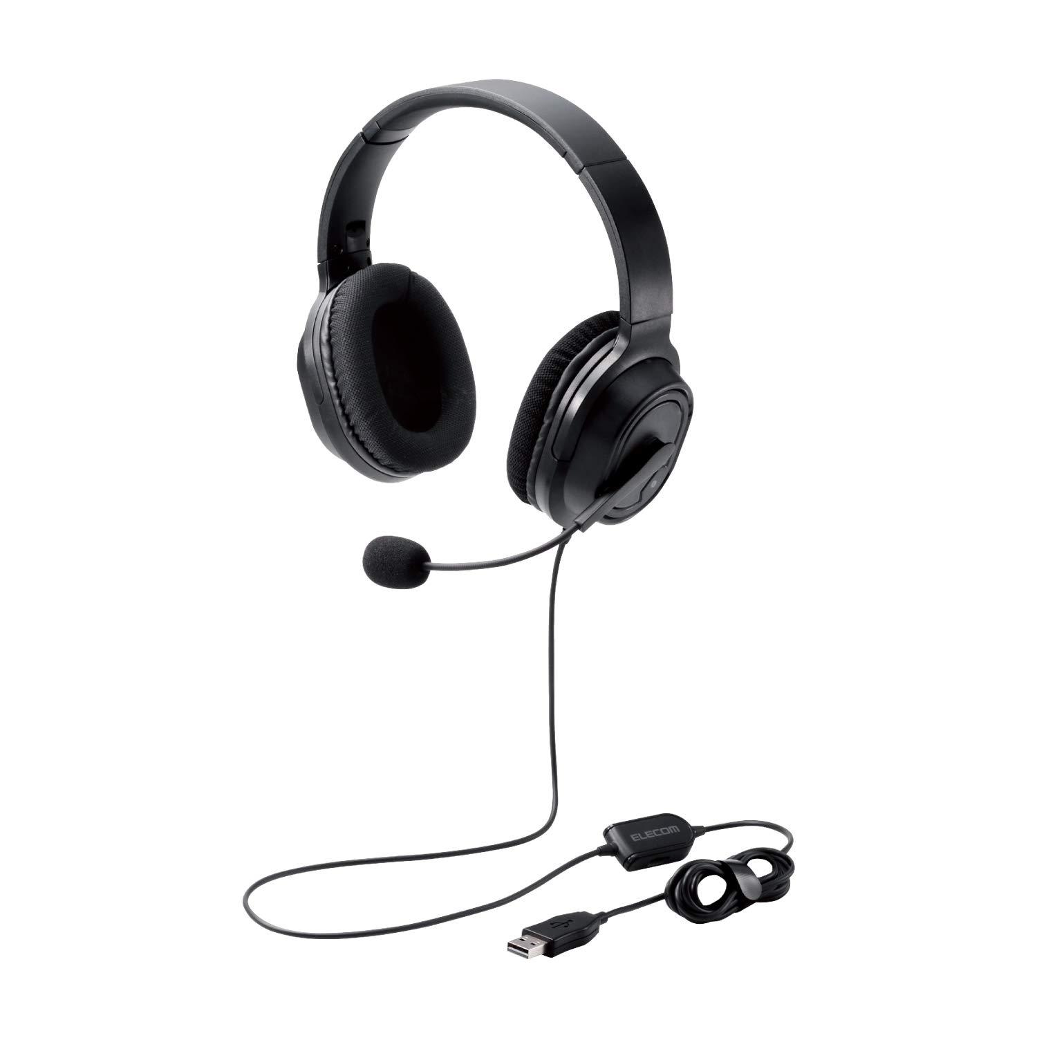 

ELECOM Headset with Microphone USB Overhead Wired Binaural 40mm Driver Black HS-HP30UBK чорний