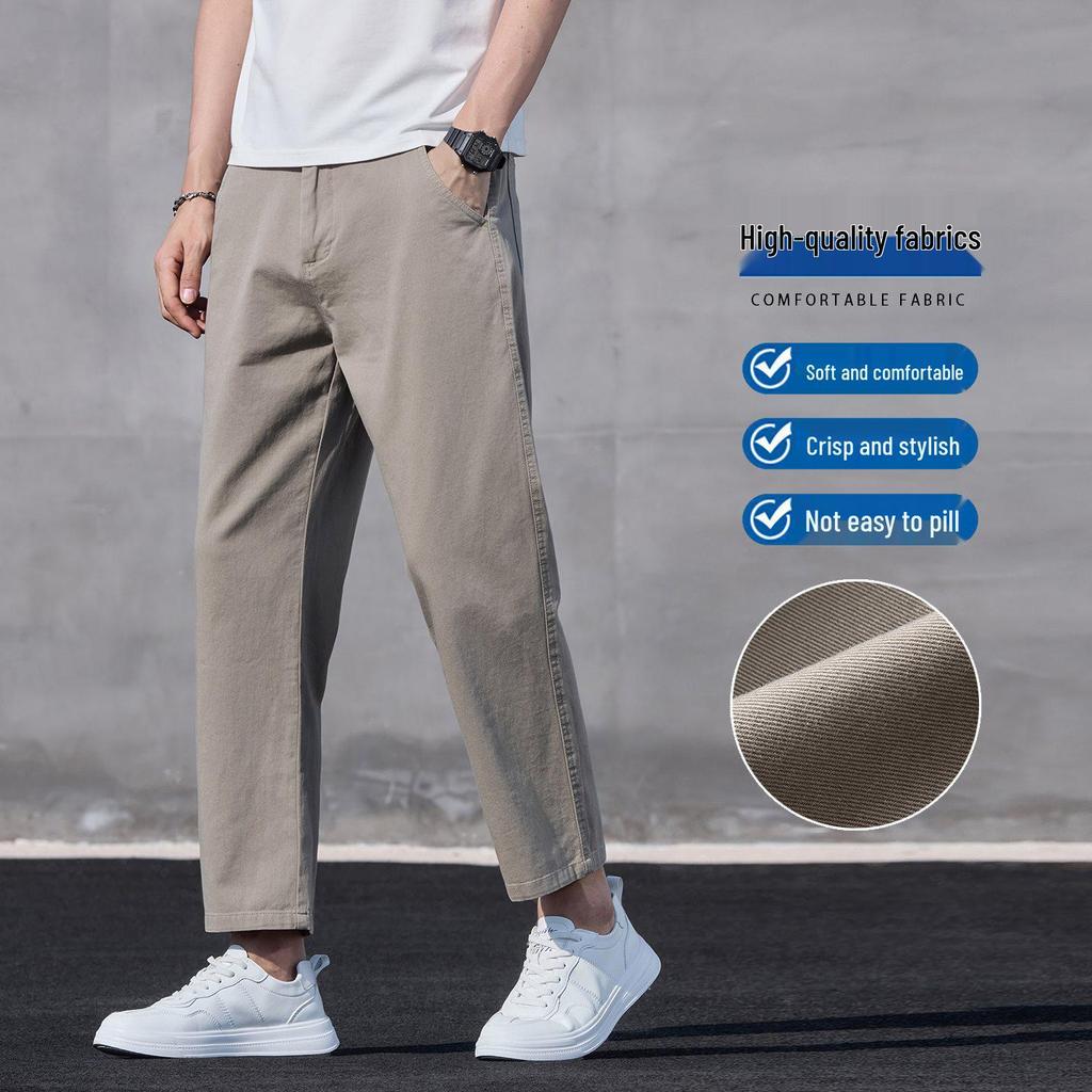 Men's Slim Straight Loose Business Casual Wide-Leg Pants for Spring/Summer