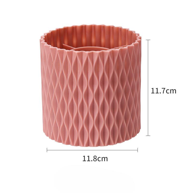 360-degree Rotating Makeup Brush Bucket Brush Storage Box Lipstick Eyebrow Pencil Eye Shadow Brush Dust-proof Pen Holder