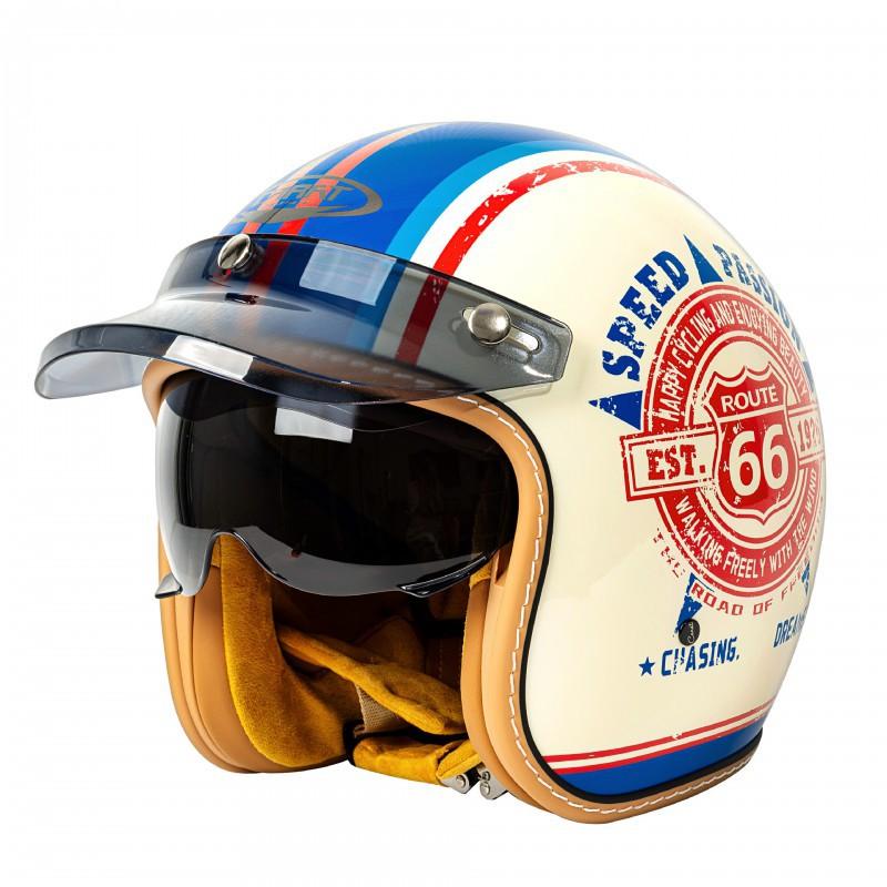 C500 White Competitive Motorcycle Helmet New National Standard Locomotive Lightweight Street Three-quarters Retro Half