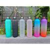 1000 ml Weltraumbecher mit Zeitmarkierung, tragbare Outdoor-Sportflasche, mattierte Farbverlauf-Tasse