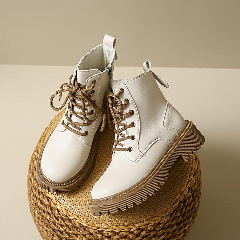 

Ботинки Martin женские в британском стиле 2025 года, новинка, модные зимние ботинки на платформе, легко сочетающиеся по дизайну, женские ботинки 42