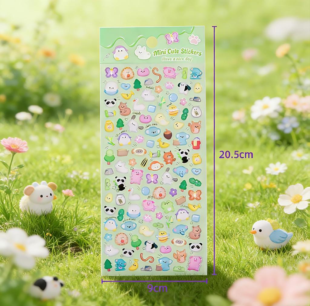 3D Stickers 4 Sheets Mini Squishy Stickers Cute Mini Bubble Stickers Perfect for Decorating Phone DIY and Small Gifts - - - - Kids, Girls, Cases,