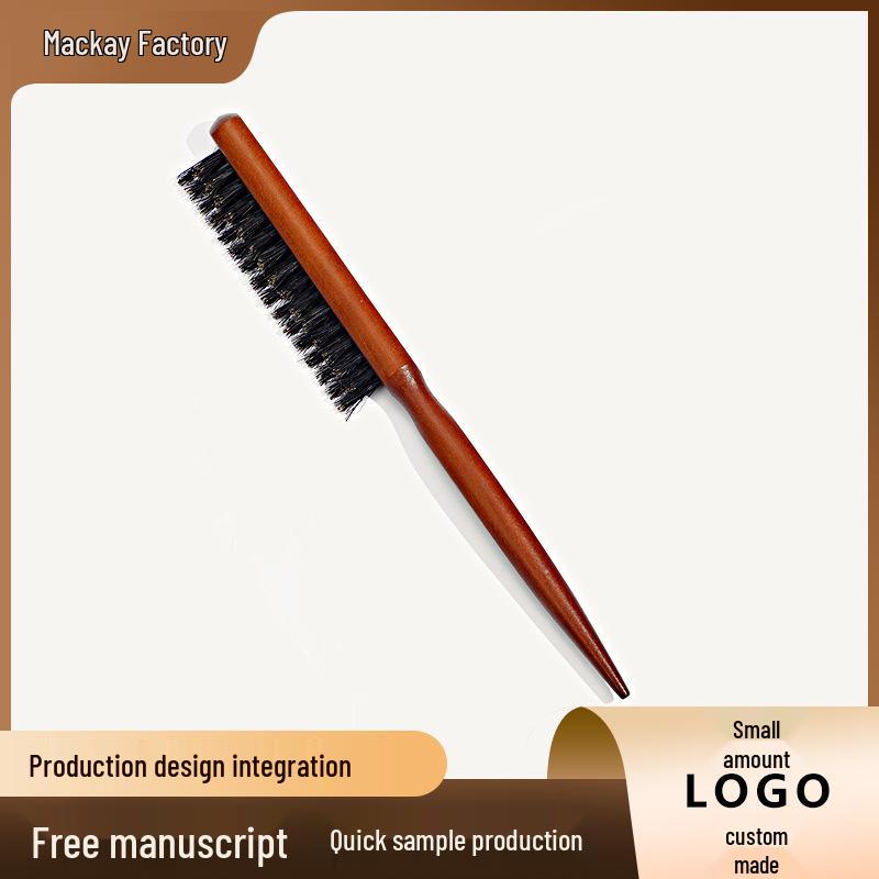 Cross-Border Triple Row Boar Bristle Styling and Teasing Comb with Pointed Tail