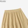 ZANZEA Women Casual Elegant Lace Patchwork A-Line Skirts
