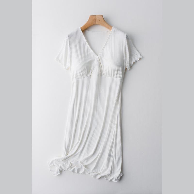 Letní kojící noční košile: Lehké šaty s krátkým rukávem střední délky pro ženy po porodu a těhotné