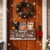 Christmas Wooden Hanging Ornament Crafted With A Smooth Cute Cat Christmas Pendant Festive Xmas Tree Decoration