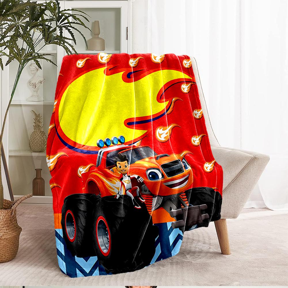 Truck Theme Printed Blanket - Perfect for Couch, Bed, Travel & Outdoor Use | Machine Washable, Cozy & Durable.
