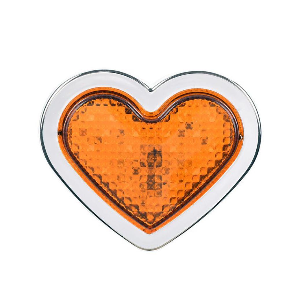 

24 В светодиодный боковой габаритный фонарь для грузовика, фонарь заднего хода, индикаторы для прицепа, тягача, грузовика, предупреждающий стояночный фонарь, боковой декор Heart жёлтый