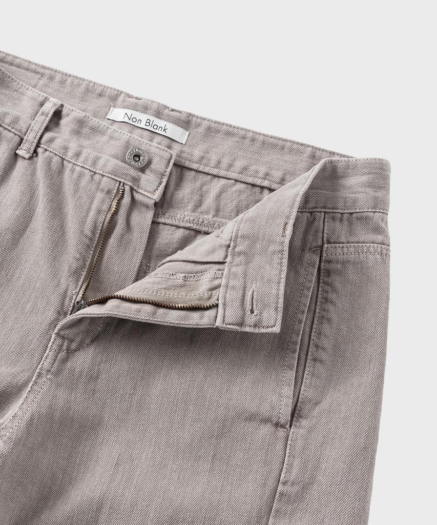 NONBLANK Garment Dyed Curved Denim Pants_Beige