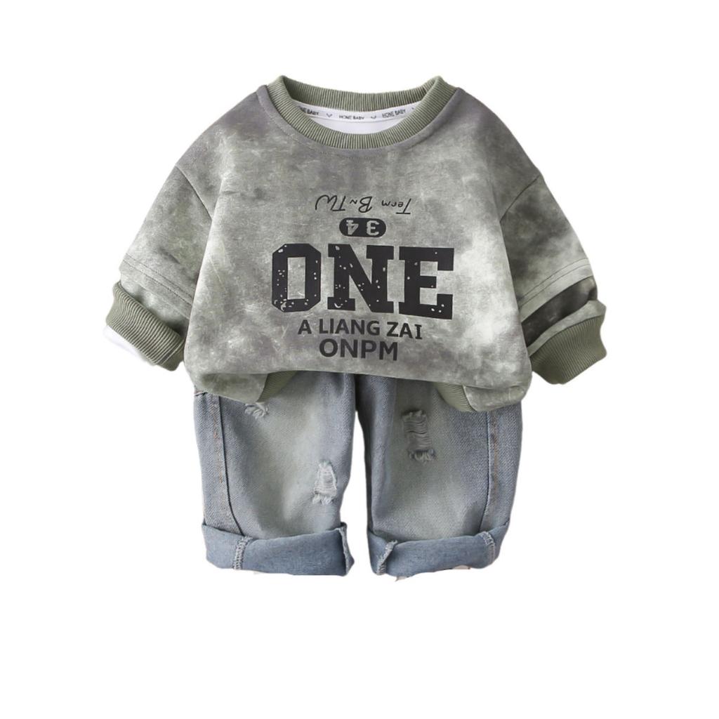 Set casual a maniche lunghe per bambini, comodi outfit da indossare tutti i giorni