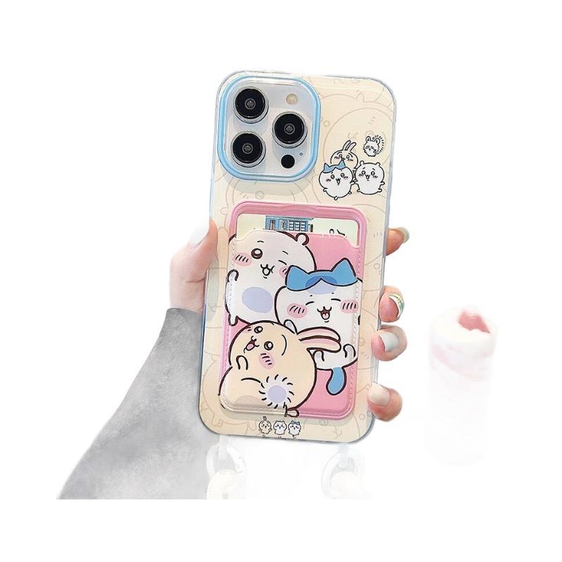 Card bag lanyard cute Jiyika wow suitable for Apple 16Promax mobile phone case iPhone13 anti-drop protective case
