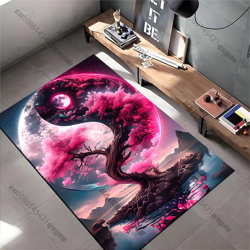 Harmony balance nature cosmic flow carpet Yoga living room room decor children's crawling mat doormat area rug games mat