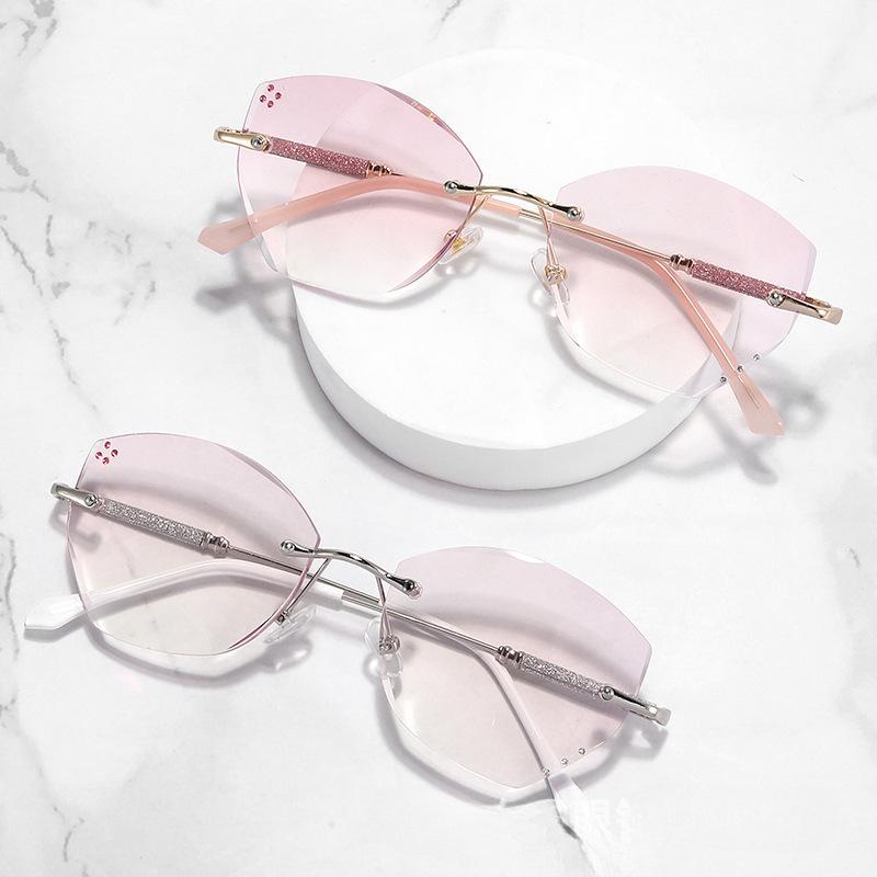 Ochelari de lectură unisex de lux cu diamante, bărbați, femei, ochelari cu prescripție pentru vedere la distanță, ochelari la modă, fără montură, pentru hipermetropie