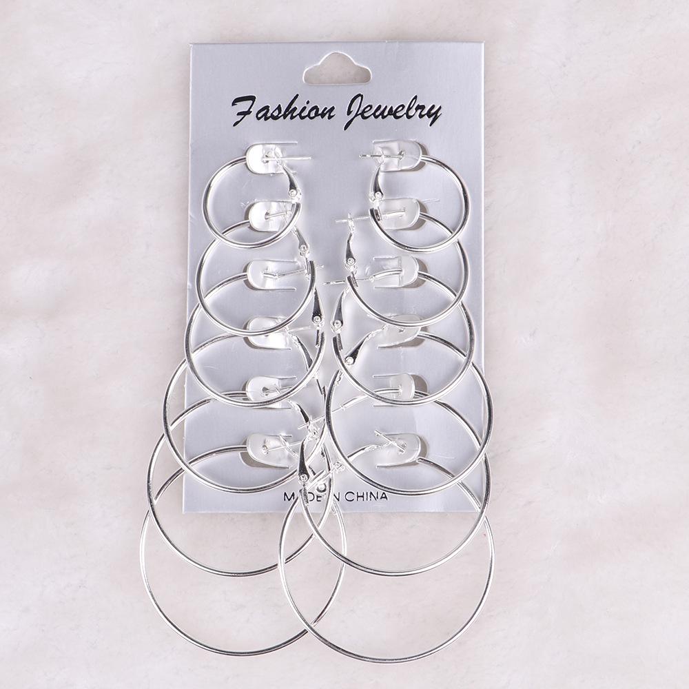 Hoop Earrings Set Big Circle Earrings Jewelry For Women Girls Ear Clip Punk Style Earrings Fashion Jewelry Accessories