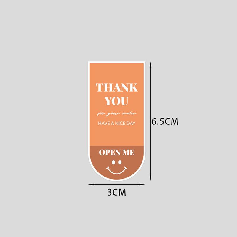 100 Stück/10 Blatt Danke für Ihre Bestellung Aufkleber Lächeln dekorative Versiegelung