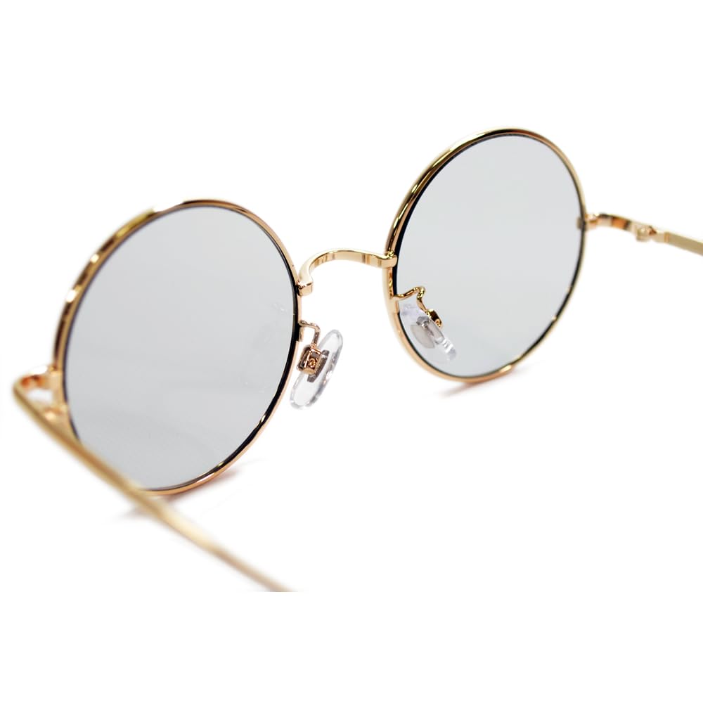 Merry Pleasure Date Glasses Sunglasses Light Color Lens Color Lens Sunglasses Boston Round Round Glasses Round Light Color Men Women UV Protection