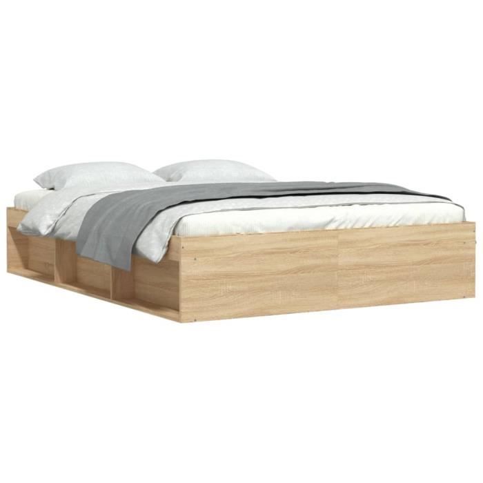VidaXL Cadre de lit chêne sonoma 140x190 cm 3203903