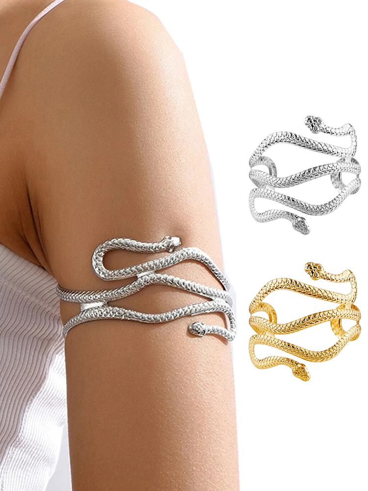 [HS] Heiß 1 Stück Offener Schlangen Oberarm Armreif Armreif Verstellbare Armmanschette Armreifen für Damen Mode Schmuck